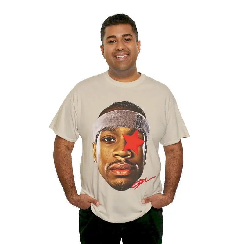 Allen Iverson Inspired Vintage Graphic T-shirt 90s Styled Retro Top with Hip-Hop Vibes
