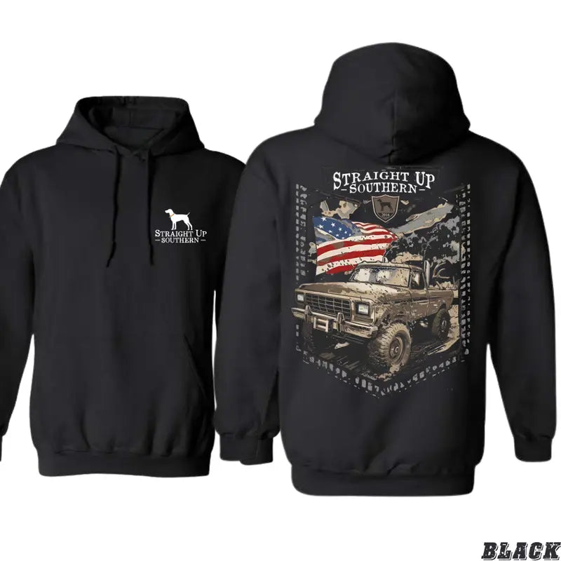 Rugged Off-Road Truck Design with American Flag