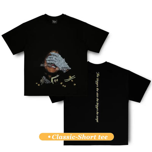 250Gsm Cotton, Oversized Mens rhinestone