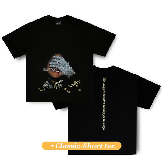 250Gsm Cotton, Oversized Mens rhinestone