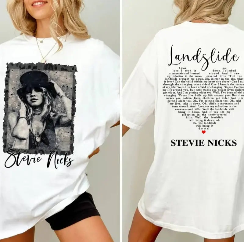 Landslide and Vintage Image 2 Sides T-Shirt