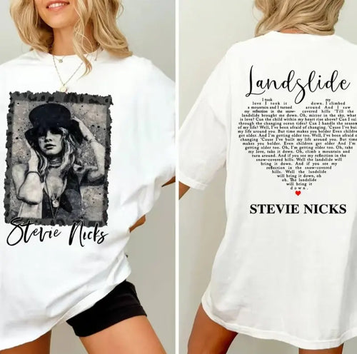 Landslide and Vintage Image 2 Sides T-Shirt