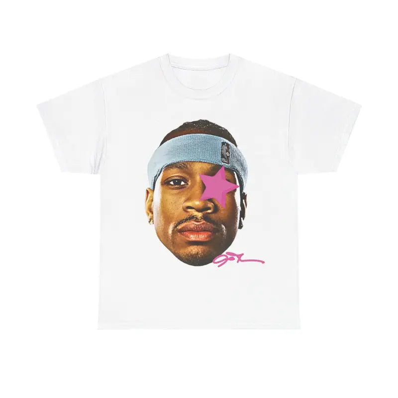 Allen Iverson Inspired Vintage Graphic T-shirt 90s Styled Retro Top with Hip-Hop Vibes