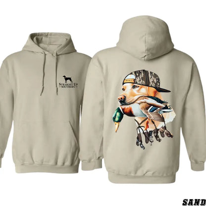 Bold Hunting Dog with Duck Graphic