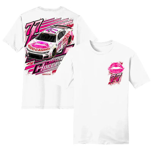 Carson Hocevar 77  White Pink Racing Car 2 Sided