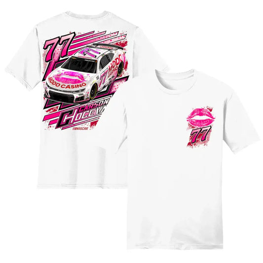 Carson Hocevar 77  White Pink Racing Car 2 Sided