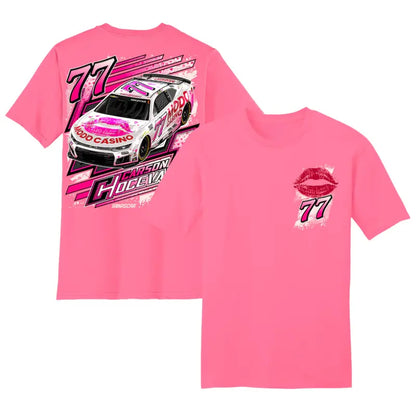 Carson Hocevar 77  White Pink Racing Car 2 Sided