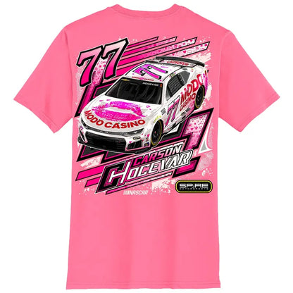Carson Hocevar 77  White Pink Racing Car 2 Sided