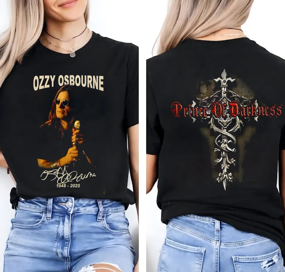 Ozzy Osbourne Signature 1948-2025 Thank You 2 Sided