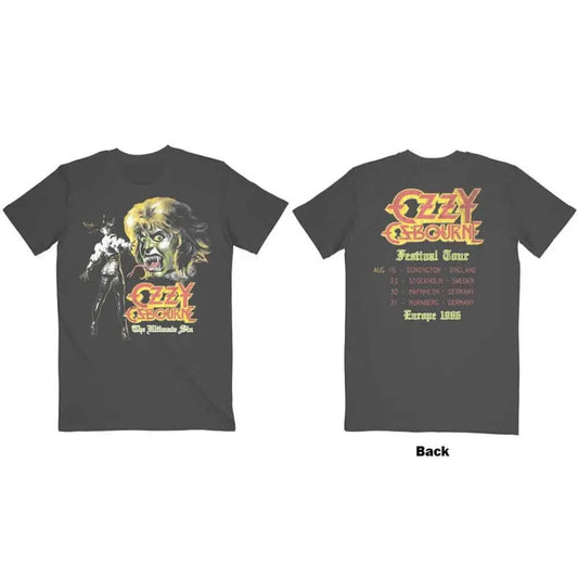 Ozzy Osbourne The Ultimate Sin Tour 86 Charcoal Grey Double Sided
