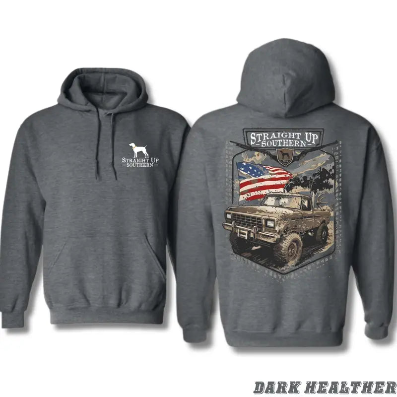 Rugged Off-Road Truck Design with American Flag