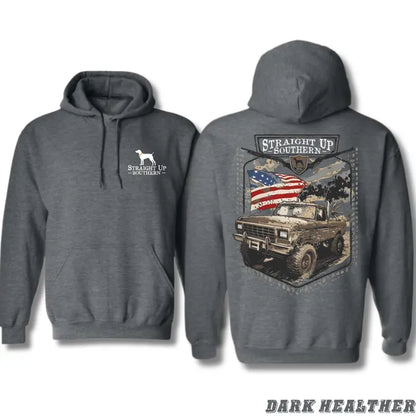 Rugged Off-Road Truck Design with American Flag