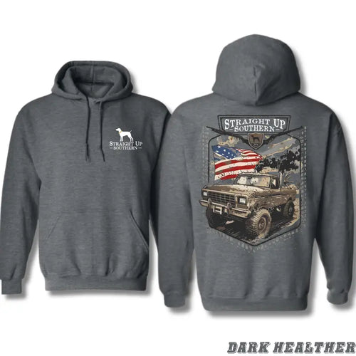 Rugged Off-Road Truck Design with American Flag