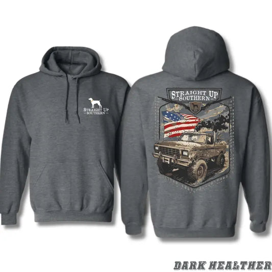 Rugged Off-Road Truck Design with American Flag