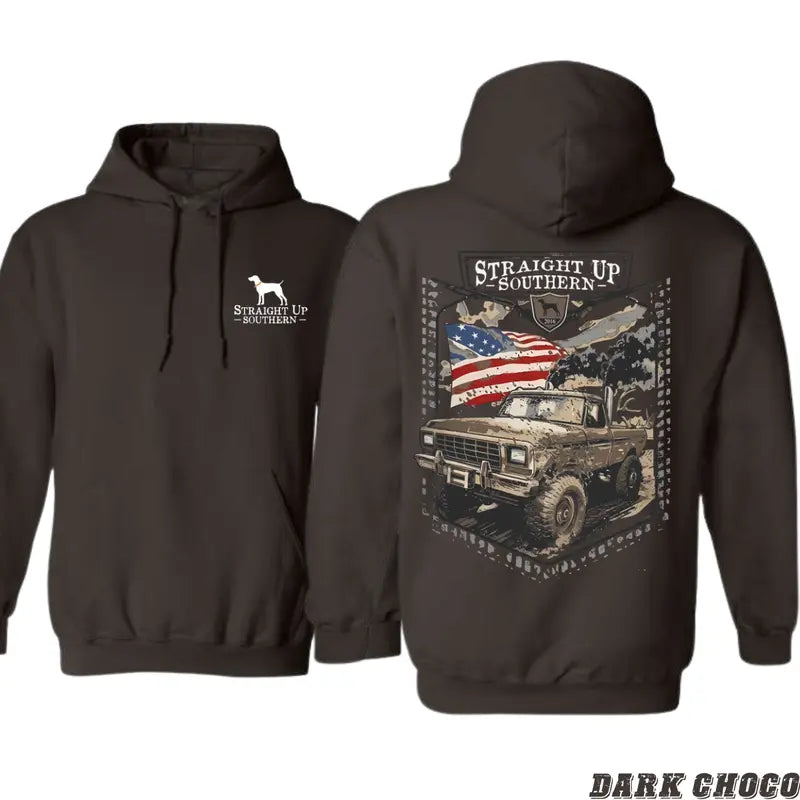 Rugged Off-Road Truck Design with American Flag
