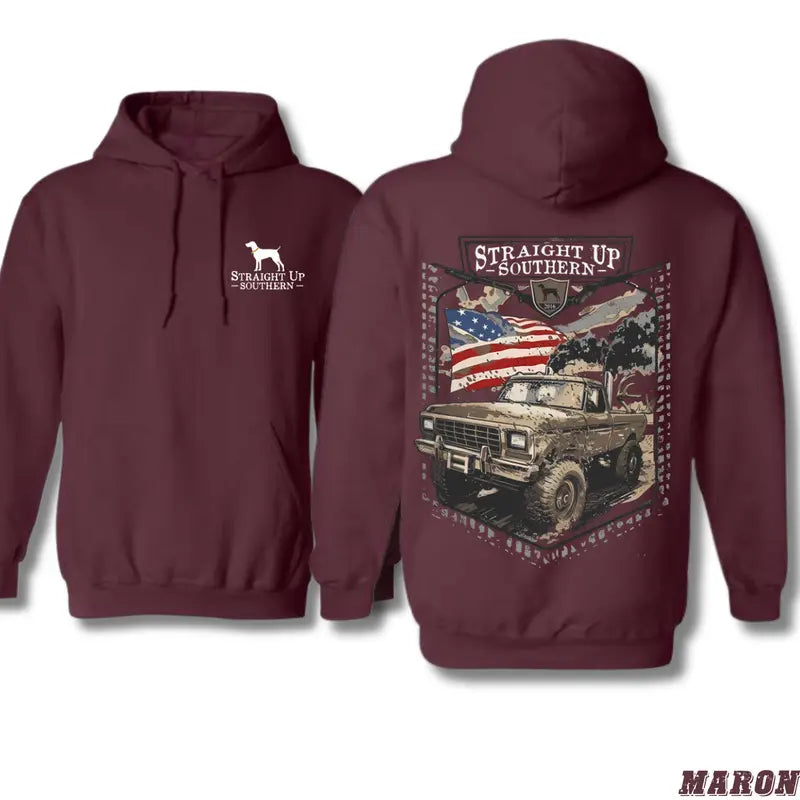 Rugged Off-Road Truck Design with American Flag