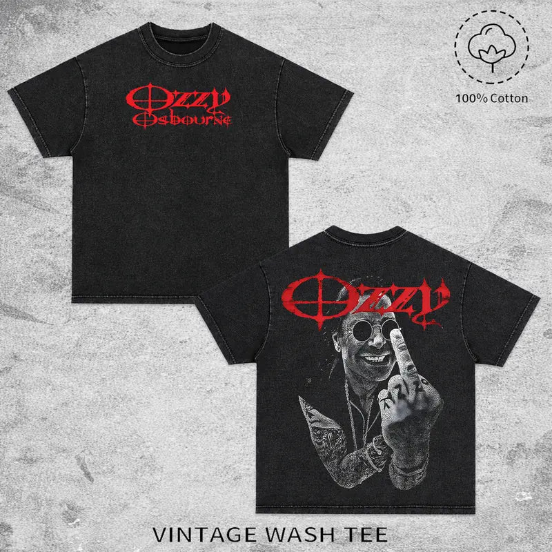 Vintage Ozzy OsBourne Middle Finger 2 Sided