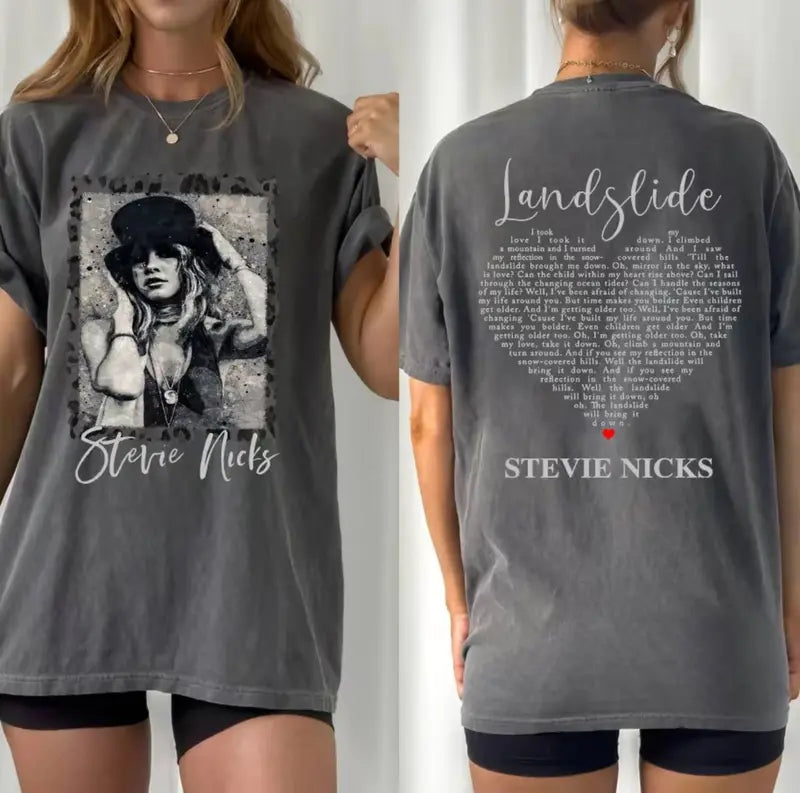 Landslide and Vintage Image 2 Sides T-Shirt