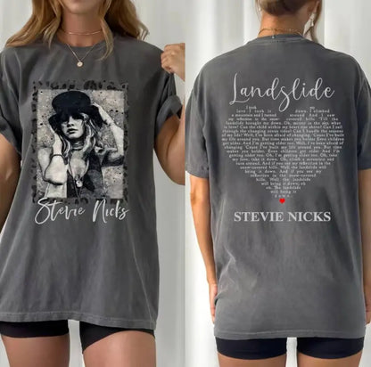 Landslide and Vintage Image 2 Sides T-Shirt